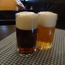 ビールは少し癖があるがうまい