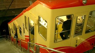 トンネルを抜けるケーブルカー