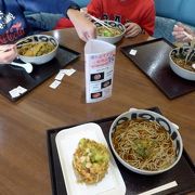 NEOPASA駿河湾沼津下りサービスエリア かき揚げ蕎麦 酒井の朝食