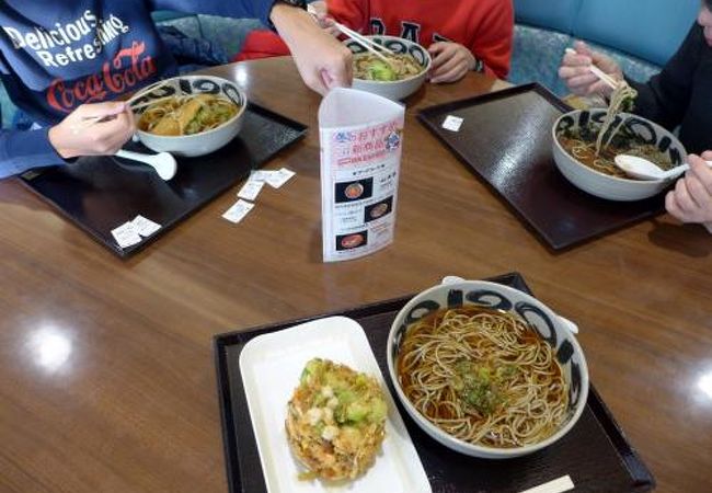 NEOPASA駿河湾沼津下りサービスエリア かき揚げ蕎麦 酒井の朝食