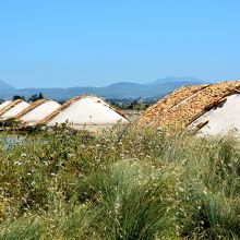 博物館の周りにあった塩の山。