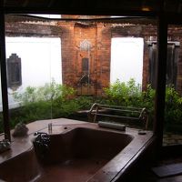 シャワーは窓の外