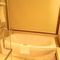 ロールカーテンは電動で開きベッド越しに海が見えます。