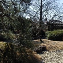 境内のパノラマ。春にはシダレザクラが咲く