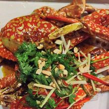 カニのタマリンドソース炒め、大変美味！