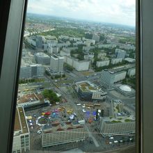 テレビ塔から見たところです．手前がアレキサンダープラーツ駅