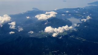 機上から見た芦ノ湖