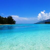 モツ島から望むホテル