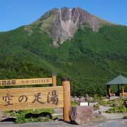 山頂駅の天空の足湯はいいですね～。