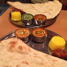 二種類のカレーのセット 食べ応えがあります！