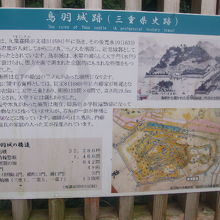 城跡の構造に関する解説板の様子