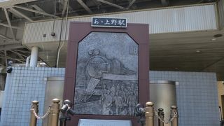 「あぁ上野駅」歌碑