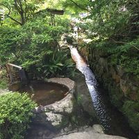 玄関脇に流れる清流