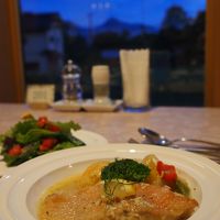 裏磐梯山を眺めながらの夕食