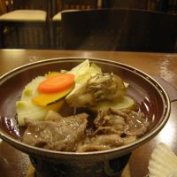 夕食の宗谷牛の鍋