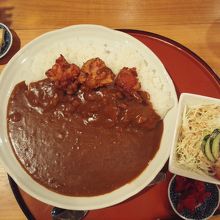 家内の唐揚げカレーライス