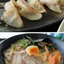 出て来た時から、がっかりの見かけだった焼き餃子と味噌ラーメン