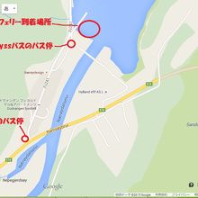 Gudvangenのバス停の位置