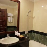 洗面台の左にシャワーブ−スあり