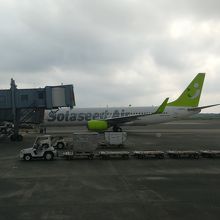 各航空会社のスポットには駐機していました　　ソラシド