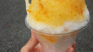 シロップたっぷりのかき氷