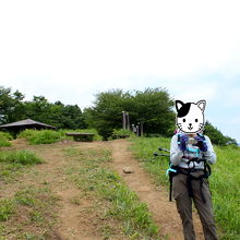 頂上付近。東屋も見えます。