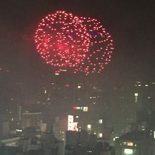 花火が見えました。