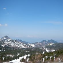 横手山ドライブイン付近から見た山々の風景