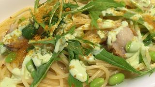 黒枝豆とカラスミのアーリオオーリオ ♪