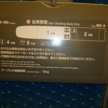 テーブル裏には車内案内！