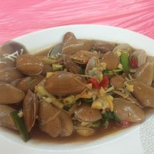 2枚貝の炒め物（初日）