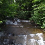 恵庭渓谷のラルマナイ自然公園にある滝です。