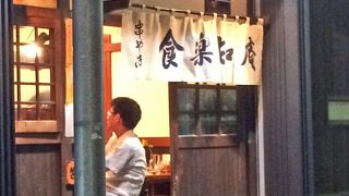 あけぼの橋通り商店街にある焼き鳥屋 食楽知庵