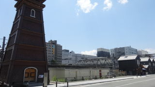 駅北口の線路沿いにある