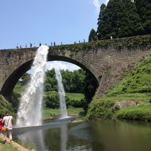 水は両側に。