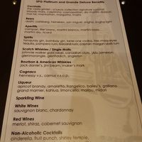 SPGプラチナ特典またはグランデデラックスのカクテルメニュー
