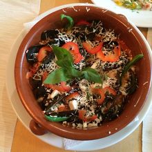 ムール貝の茄子ソース