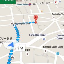 大英博物館からお店までGoogle mapでナビりました