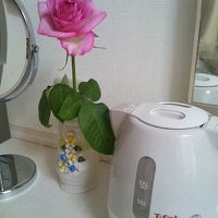 部屋の机の上の一輪です