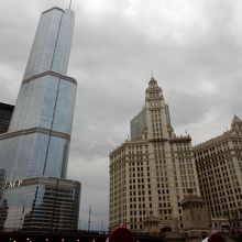 船からのビル群（トランプタワー、リグレービル）