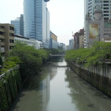 今は普通の橋です。目黒新橋から見た太鼓橋