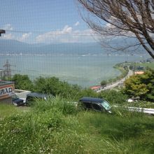 諏訪湖が見えた！