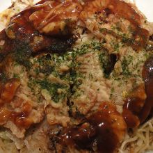 イカ天入りの広島風お好み焼き