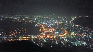 綺麗な夜景でも人混みすごい