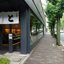 烏丸通りを挟んで御苑の横