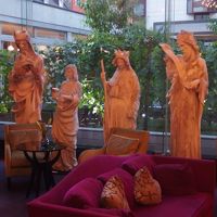 中庭にはぶどうが植えてあります