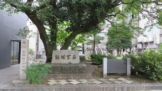 長岡駅前に記念碑がひっそり