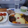 欧州内ビジネスクラスの機内食は、少量ですが上質で美味しかったです