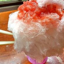 とちおとめ味のかき氷