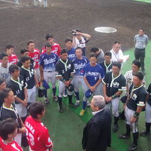 北海道選抜チーム側の最後のミーティング風景